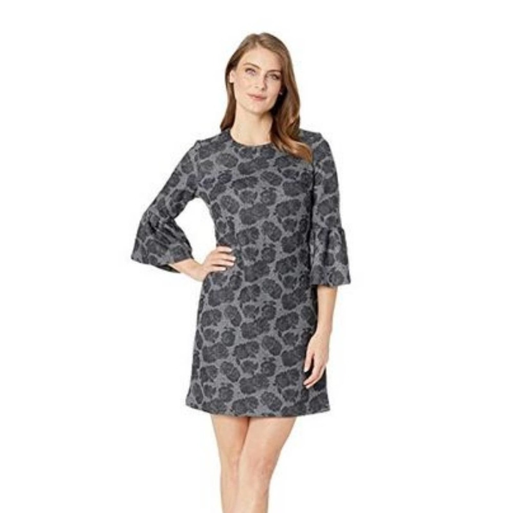 Calvin Klein Floral Print Bell Sleeve Ponte Dress-NWT